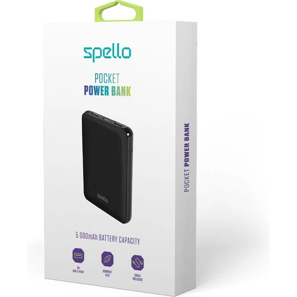 Spello Pocket powerbanka (10W) 5000mAh čierna - Powerbanky - Obrázok CGPD000K01