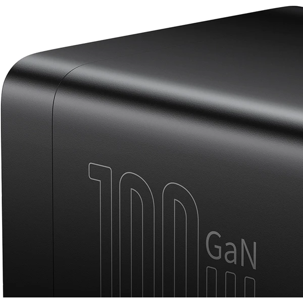 Rýchlonabíjačka do siete Baseus GaN3 Pro, 2x USB-C, 2x USB + AC 100W s káblom USB-C/USB-C čierna - Nabíjačky - Obrázok CHGE000L01