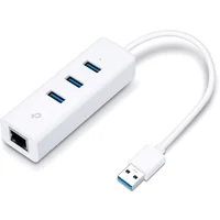 TP-Link UE330 USB 3.0 HUB + adaptér USB 3.0 na Ethernet, biely - USB huby