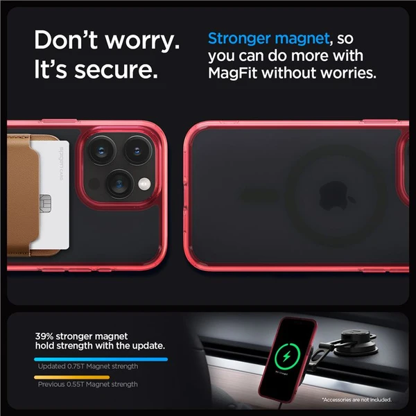 Spigen Ultra Hybrid MagFit kryt iPhone 15 Pro červený - Puzdra - Obrázok CIHA000601