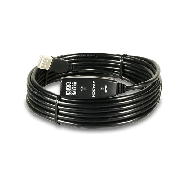 AXAGON ADR-220 USB-A/USB-A predlžovací kábel 20m čierny - Káble a redukcie - Obrázok CJS6000701