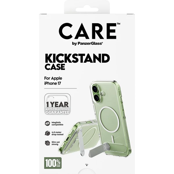 PanzerGlass® CARE Kickstand kryt s MagSafe Apple iPhone 17 strieborný/biely - Puzdra - Obrázok CKDH000K01