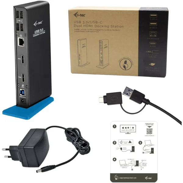 i-tec USB 3.0/USB-C Dual HDMI Docking Station - Dokovacie stanice - Obrázok CLPN200401