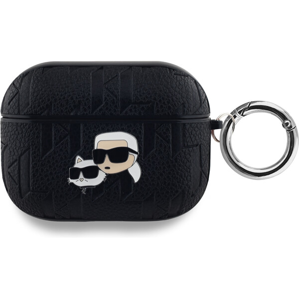 Karl Lagerfeld PU Embossed Karl and Choupette Heads puzdro AirPods Pre čierne