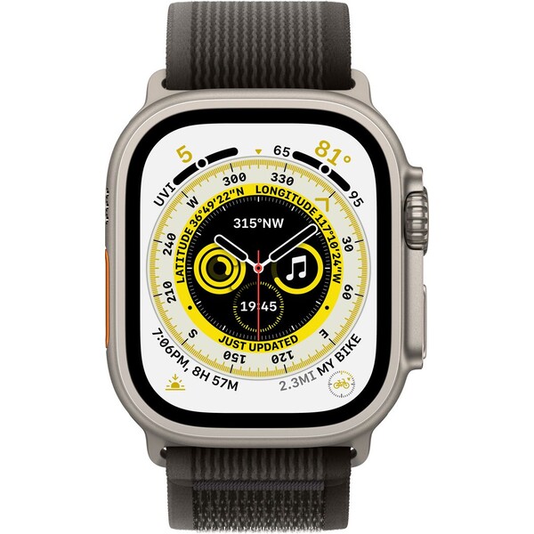 Apple Watch Ultra 49mm titánová s černošedým trailovým ťahom M/L