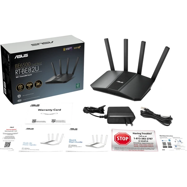 ASUS RT-BE82U Wi-Fi 7 herný router čierny - Wi-Fi routery - Obrázok CMMH000K01