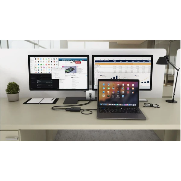 i-tec USB-C/2x DisplayPort redukcia 4K čierna - Káble a redukcie - Obrázok CMTN200401