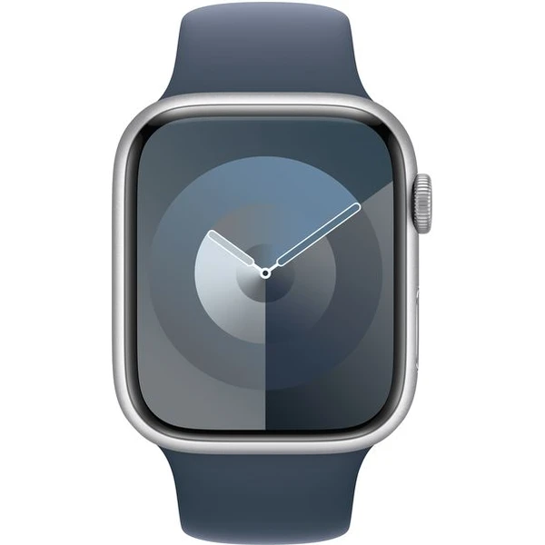 Apple Watch Series 9 45mm Strieborný hliník s búrkovo modrým športovým remienkom M/L - Inteligentné hodinky - Obrázok CNX5000701