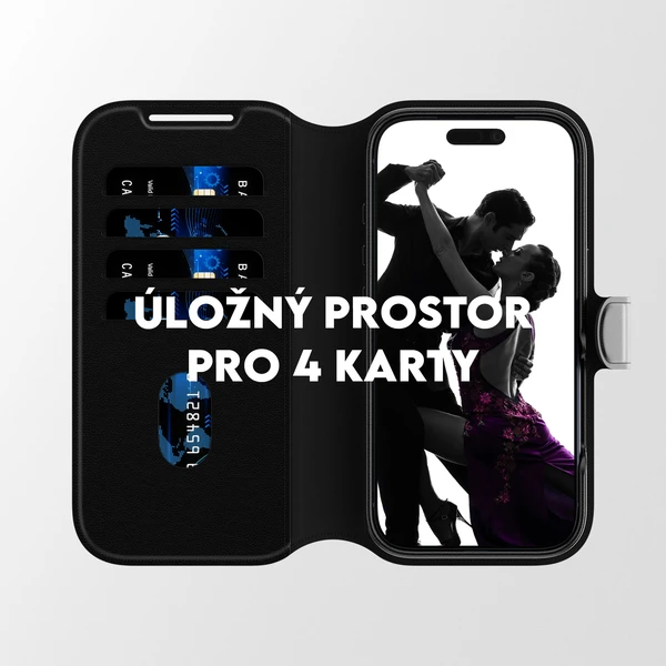 PanzerGlass® CARE Tango 2v1 Wallet púzdro s MagSafe Apple iPhone 17 Pro čierne - Puzdra - Obrázok COEH000K01