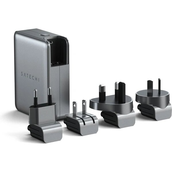 Satechi cestovný nabíjací adaptér 145W (4x USB-C) vesmírne šedý - Nabíjačky - Hlavný obrázok