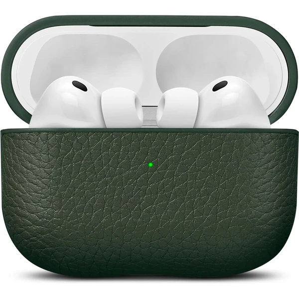 Woolnut Leather kožené puzdro pre AirPods Pro 3. generácia tmavozelené - Puzdra - Hlavný obrázok