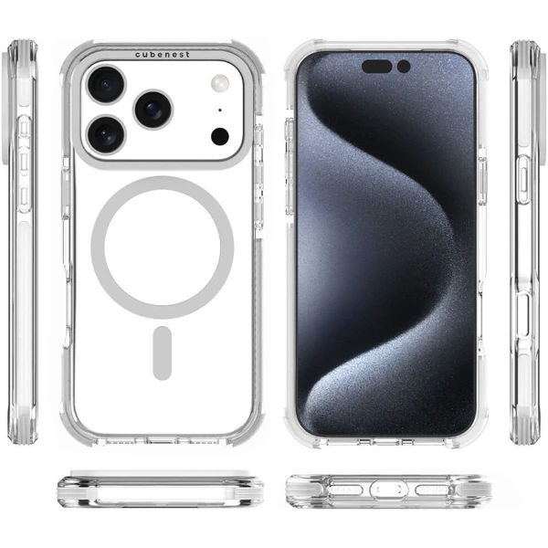 Cubenest MagPro Strong Guard MagSafe kryt iPhone 17 Pro biely - Puzdra - Obrázok CRBK000K01