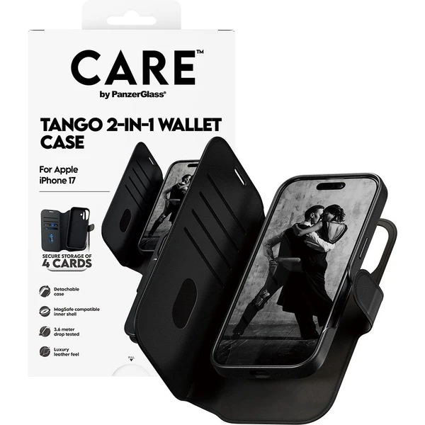 PanzerGlass® CARE Tango 2v1 Wallet púzdro s MagSafe Apple iPhone 17 čierne - Puzdra - Obrázok CRDH000K01