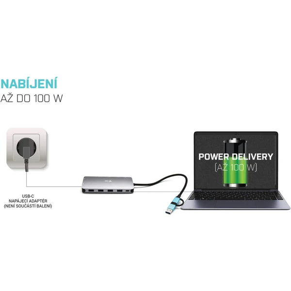 i-tec USB 3.0 USB-C/TB3 3x Display Metal Nano Dock with LAN + - Dokovacie stanice - Obrázok CRIXF00101