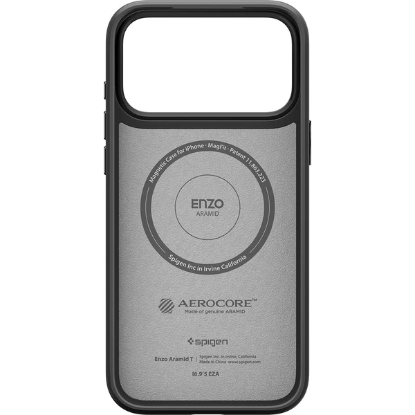 Spigen Enzo Aramid T kryt iPhone 17 Pro Max black - Puzdra - Obrázok CSJH000K01