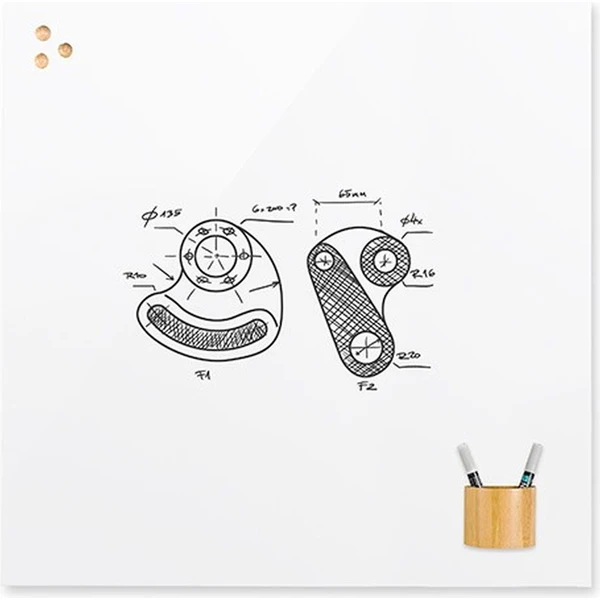 Rocada 6703-25P sklenená magnetická tabuľa čisto biela - Magnetické tabule - Obrázok CSMN000K01