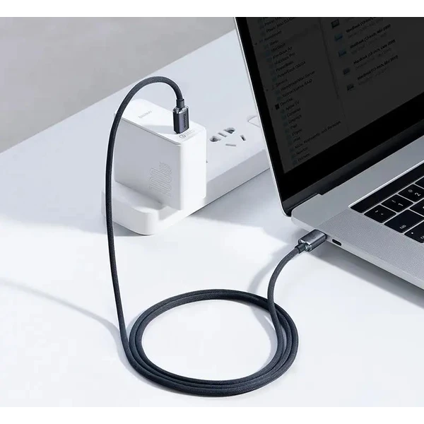Baseus CAJY000601 Crystal Shine Series Dátový Kábel USB-C - USB-C 100W 1,2m Black - Káble - Obrázok CSRL100501