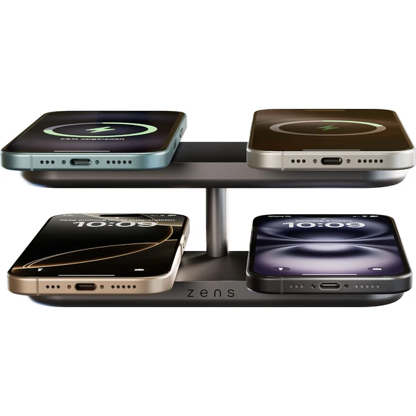 ZENS Quattro Charger Pro 4 MagSafe/Qi2 nabíjacia stanica (4x 15W) čierna - Nabíjačky - Obrázok CTFL000K01