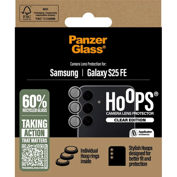 PanzerGlass® Hoops® ochranné krúžky Samsung Galaxy S25 FE číre - Ochranné fólie a sklo - Obrázok CTQI000K01