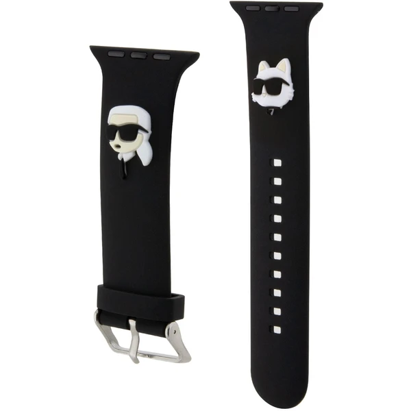Karl Lagerfeld Karl a Choupette Head NFT remienok Apple Watch 42/44/45/46/49 čierny - Remienky - Obrázok CUBR100501