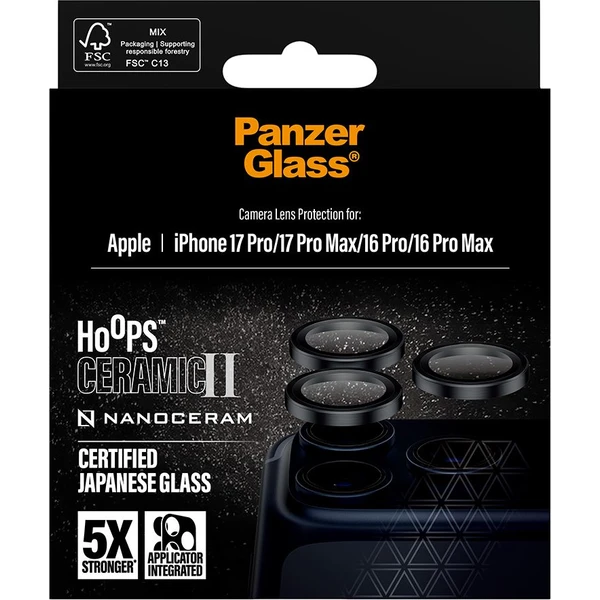 PanzerGlass® Hoops Ceramic II sklá iPhone 17 Pro/16 Pro/15 Pro/17 Pro Max/16 Pro Max/15 Pro Max - Ochranné fólie a sklo - Obrázok CUEH000K01