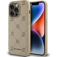 Karl Lagerfeld PU Karl Heads Pattern Magsafe zadný kryt iPhone 14 Pro Max béžový - Puzdra