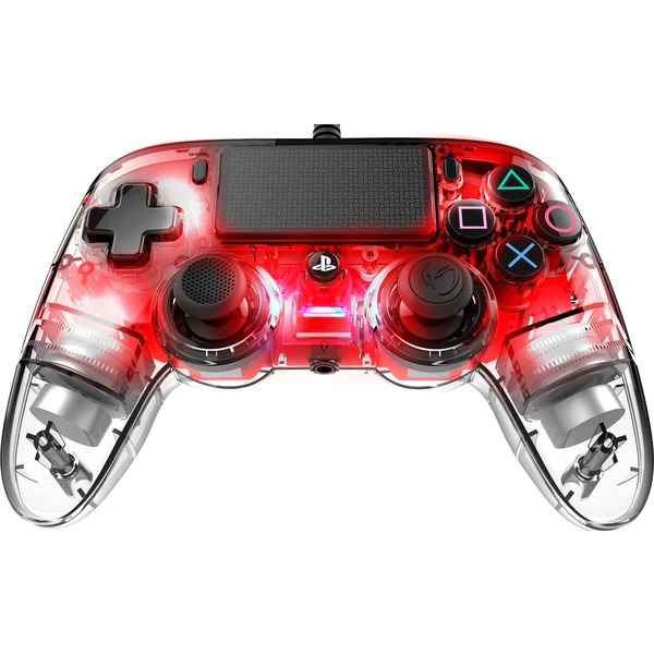 Nacon Gamepad Compact Controller Clear Red (PS4) - Herné ovládače - Obrázok CVOH100201