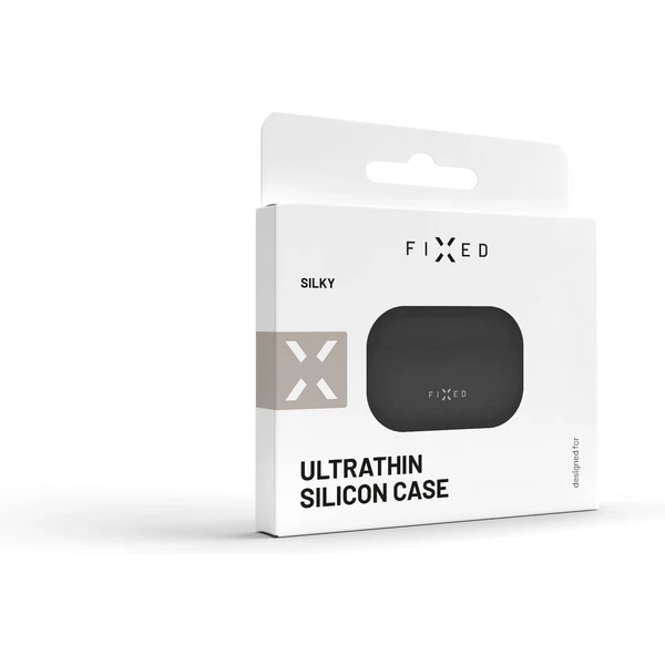 FIXED Silky silikónové púzdro pre Apple AirPods Pro/Pro 2 čierne - Puzdra - Obrázok CXS1000601