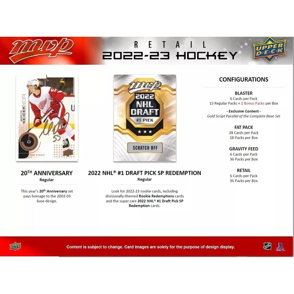 Hokejové karty Upper Deck - 22-23 MVP Retail Balíček - Hokejové karty - Obrázok CYF3G00101