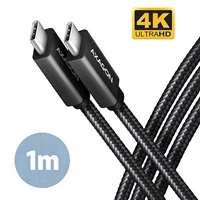AXAGON USB-C/USB-C napájací kábel 4K 100W 1m čierny - Káble a redukcie