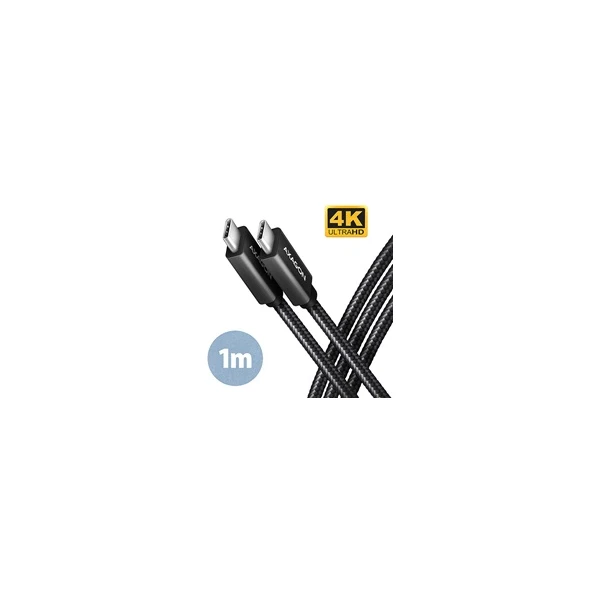 AXAGON USB-C/USB-C napájací kábel 4K 100W 1m čierny - Káble a redukcie - Hlavný obrázok