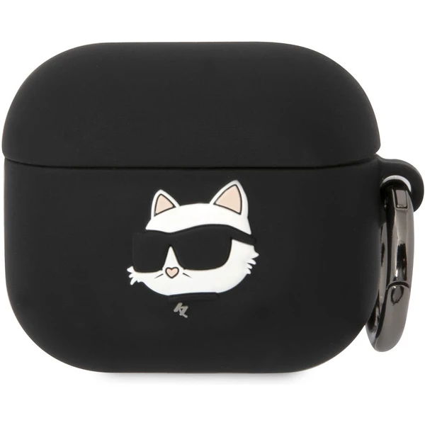 Karl Lagerfeld 3D Logo NFT Choupette Head Silikónové puzdro Airpods 3 čierne - Puzdra - Hlavný obrázok