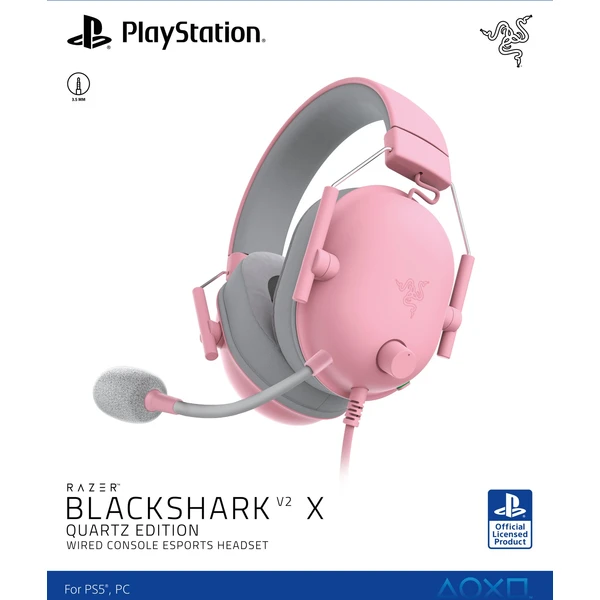 Razer BlackShark V2 X (PlayStation Licensed) slúchadlá ružové - Slúchadlá - Obrázok D16F000L01