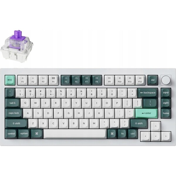 Keychron Q1 HE herná klávesnica (US) (Gateron nebula switch) biela