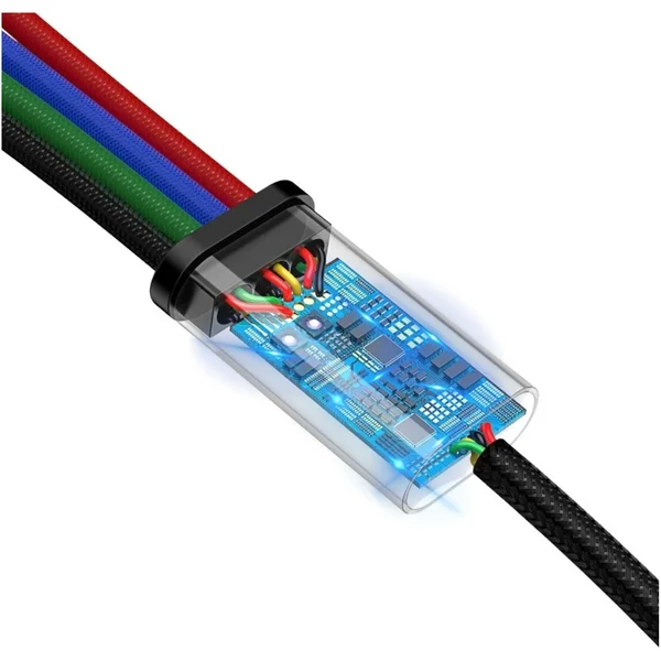 Baseus Fast 4v1 napájací kábel 1,2m čierny - Káble a redukcie - Obrázok D2RR000501