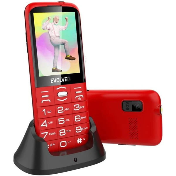 EVOLVEO EasyPhone XO mobilný telefón pre seniorov červený - Mobilné telefóny - Obrázok D2Z7000701