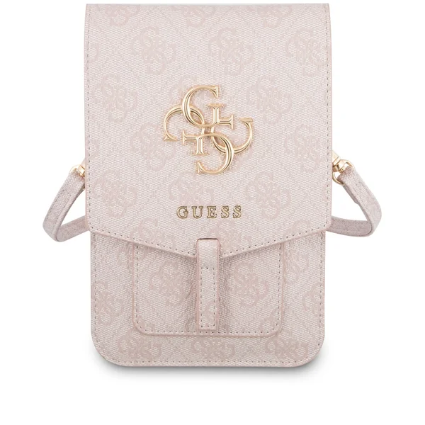 Guess PU 4G Metal Logo univerzálna taška pre telefón ružová - Puzdra - Obrázok D3LV000501