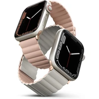 UNIQ Revix obojstranný remienok pre Apple Watch 42/41/40/38mm Blush (ružový/béžový) - Remienky