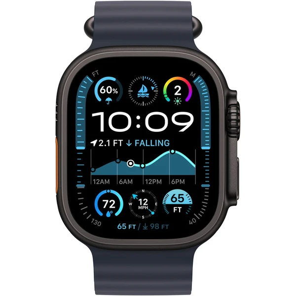 Apple Watch 49/44/45/46mm námornícky modré predĺženie oceánskeho remienka s čiernym titánom - Remienky - Obrázok D469000L01
