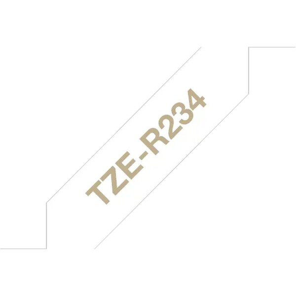 E-shop Brother TZe-R234 textilná páska zlatá na bielom 12 mm
