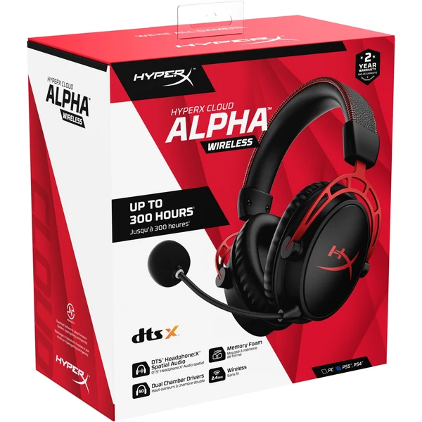 HyperX Cloud Alpha bezdrôtový herný headset čierny - Slúchadlá - Obrázok D4JF100501