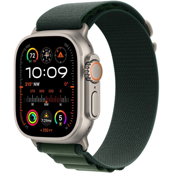 Apple Watch 49/46/45/44mm tmavo zelený alpský ťah s prírodným titánom S
