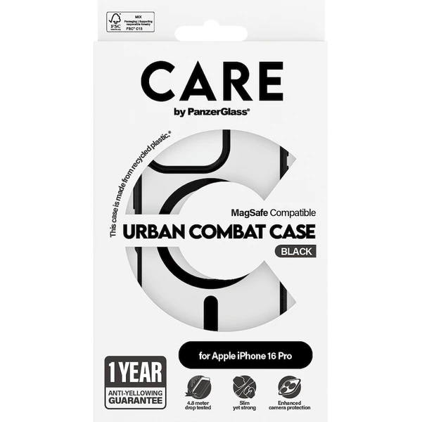 PanzerGlass® CARE kryt Apple iPhone 16 Pro MagSafe Urban Combat čierny/čierny - Puzdra - Obrázok D508000P01