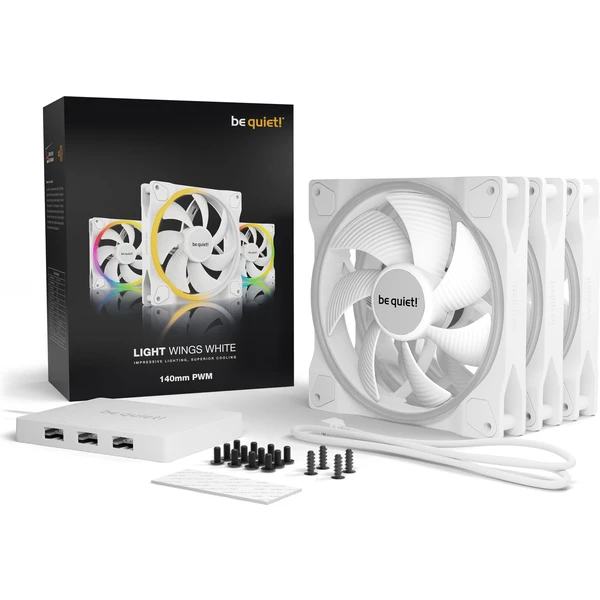 Be quiet! Light Wings White 140 mm ventilátor 3ks - Ventilátory pre PC - Obrázok D5MA000601