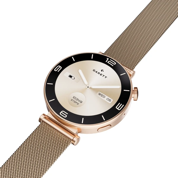 Garett Smartwatch ružovo zlatá oceľ - Inteligentné hodinky - Obrázok D5XD000N01