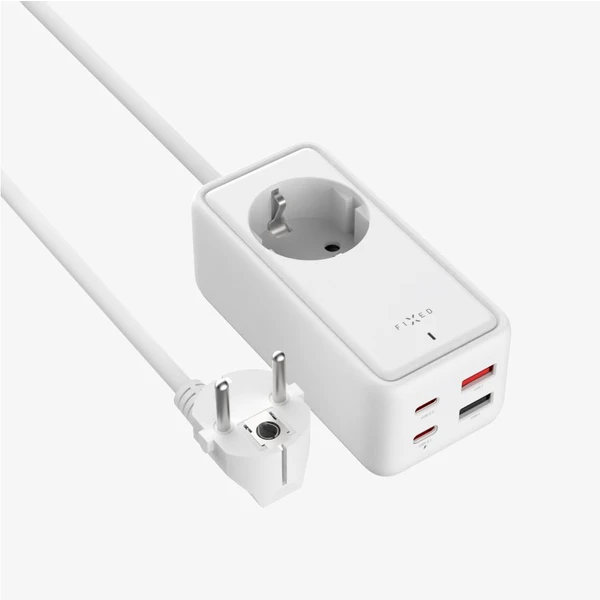 FIXED Charging Strip predlžovací adaptér s USB-C/USB-A, GaN III, 3m, PD 65W, biely - Nabíjačky - Obrázok D6I1000O01