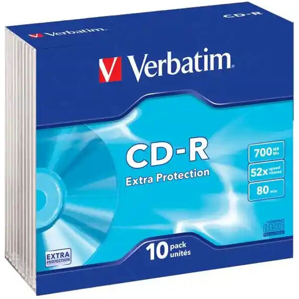 VERBATIM CD-R(10 ks)Slim/ExtraProtection/DL/52x/700MB