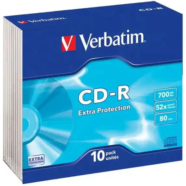 VERBATIM CD-R(10 ks)Slim/ExtraProtection/DL/52x/700MB - Optické disky - Hlavný obrázok