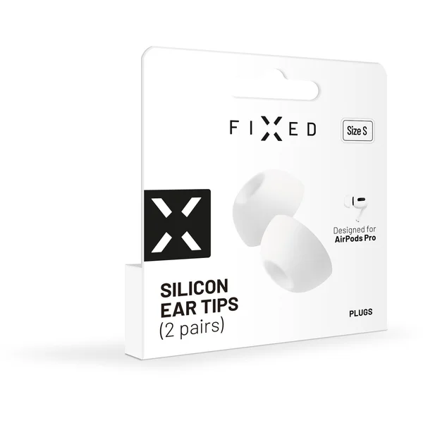 FIXED Plugs 2 sady silikónových štuple Apple Airpods Pro/Pro 2 (M) biela - Náhradné náušníky - Obrázok D7XQ000501
