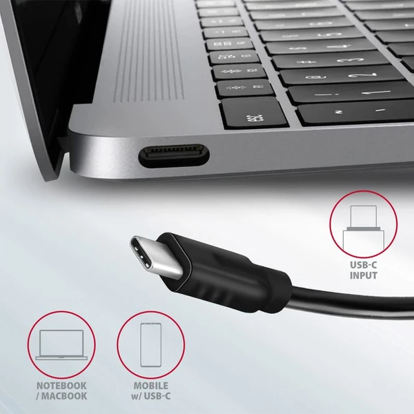 AXAGON HMC4G2 USBC 3.2 Gen 2 10 Gbps húb w. 2x USBA + 2x USBC 13cm USBC cable - USB huby - Obrázok D87HF00101